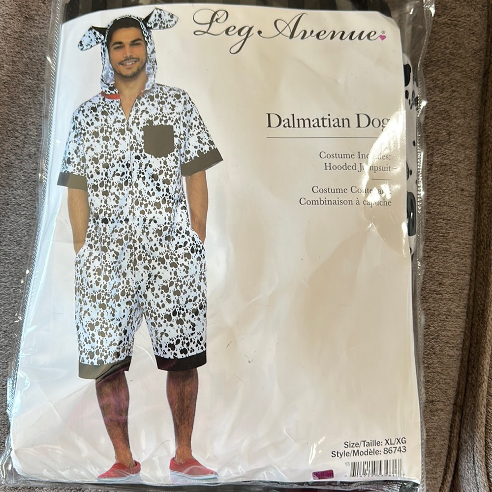 Men’s extra large, dalmatian, dog costume